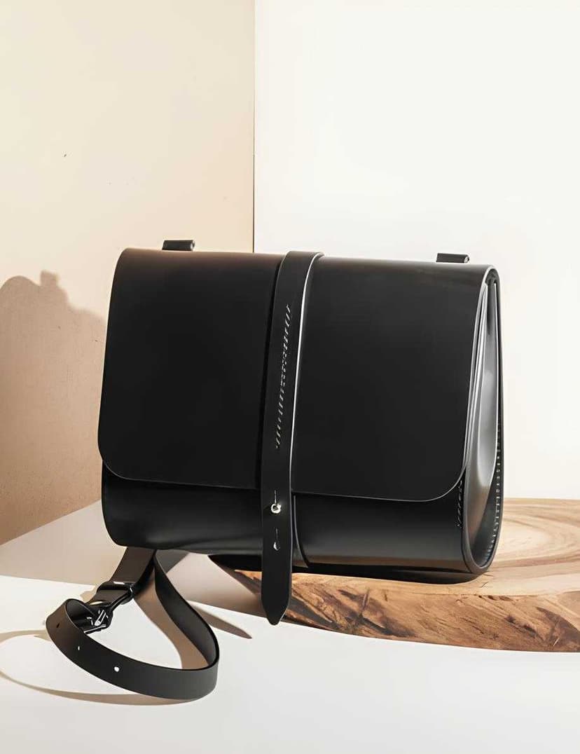 A premium genuine leather black