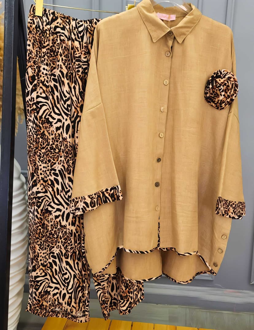 Tiger Linen Set Light brown  48