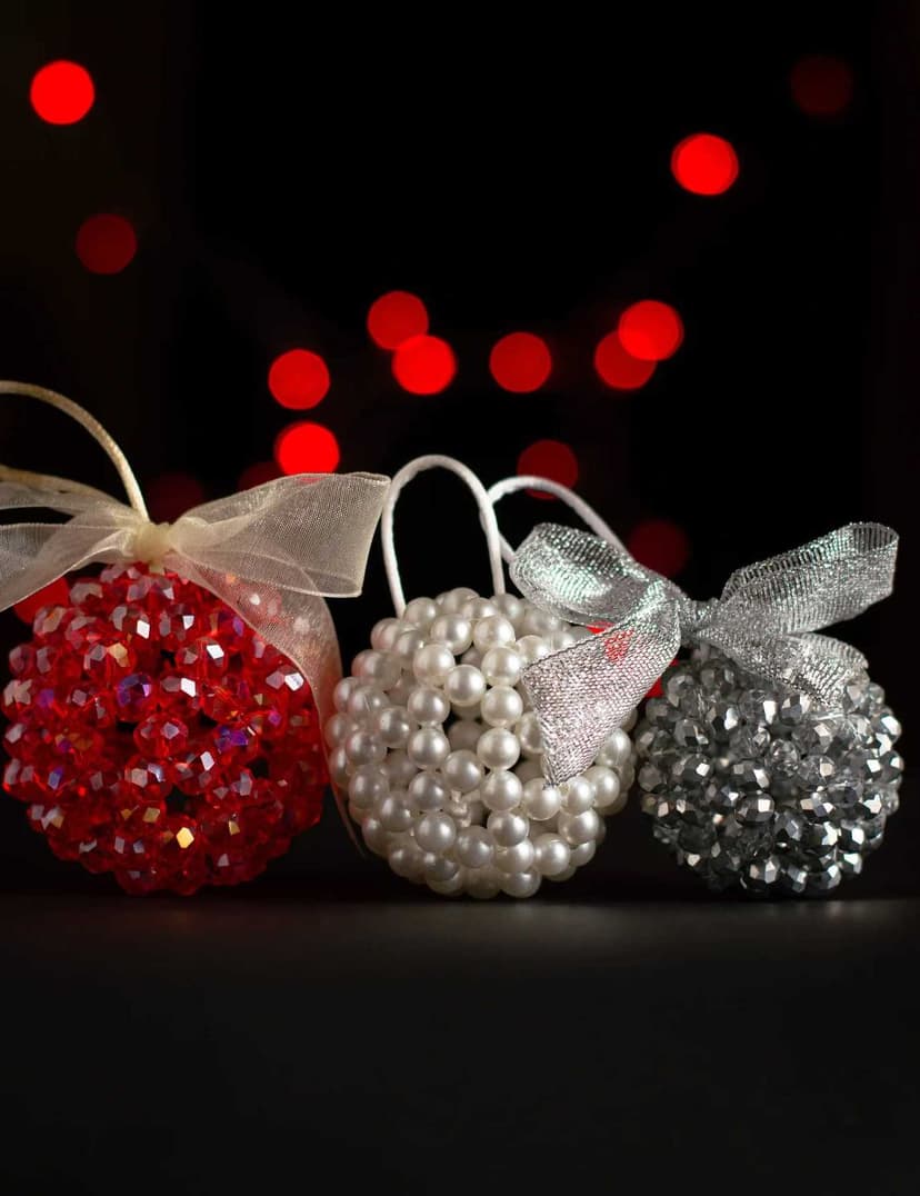 crystal ornament ball red  7 cm