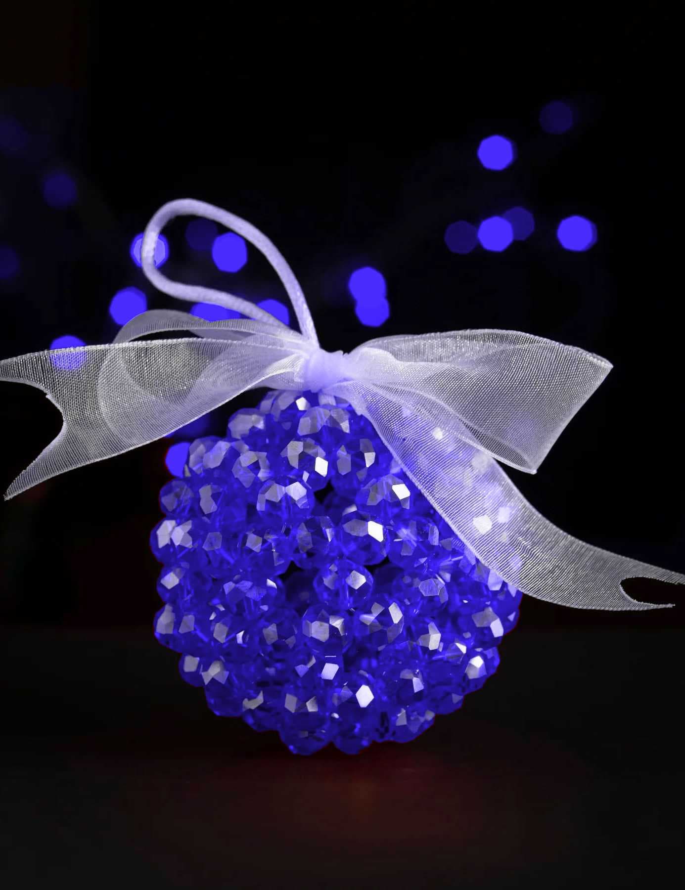 crystal ornament ball Blue  5 cm