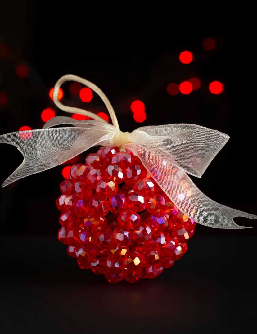 crystal ornament ball red  7 cm - 2