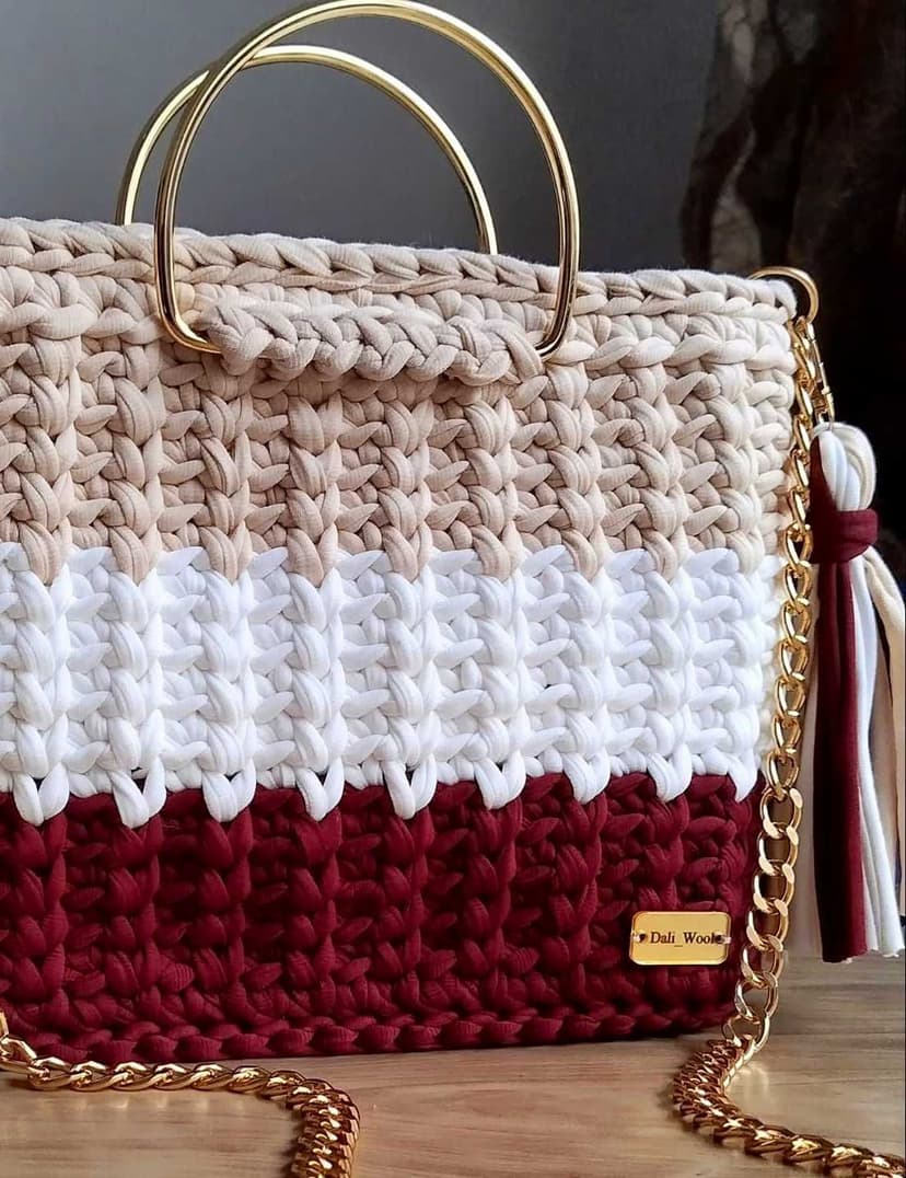 stylish handcrafted bag burgundy color