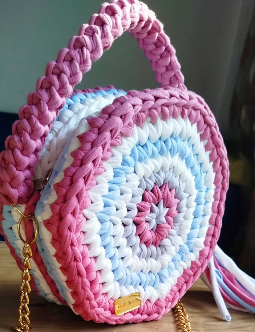 a unique and distinctive handmade bag pinkish