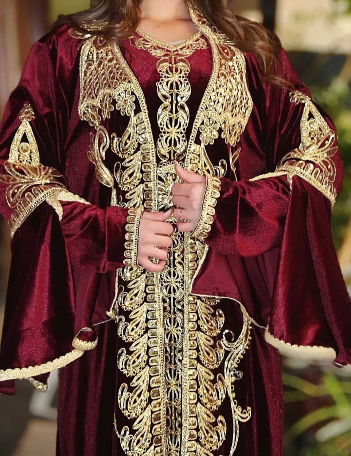 A velvet caftan burgundy color  48