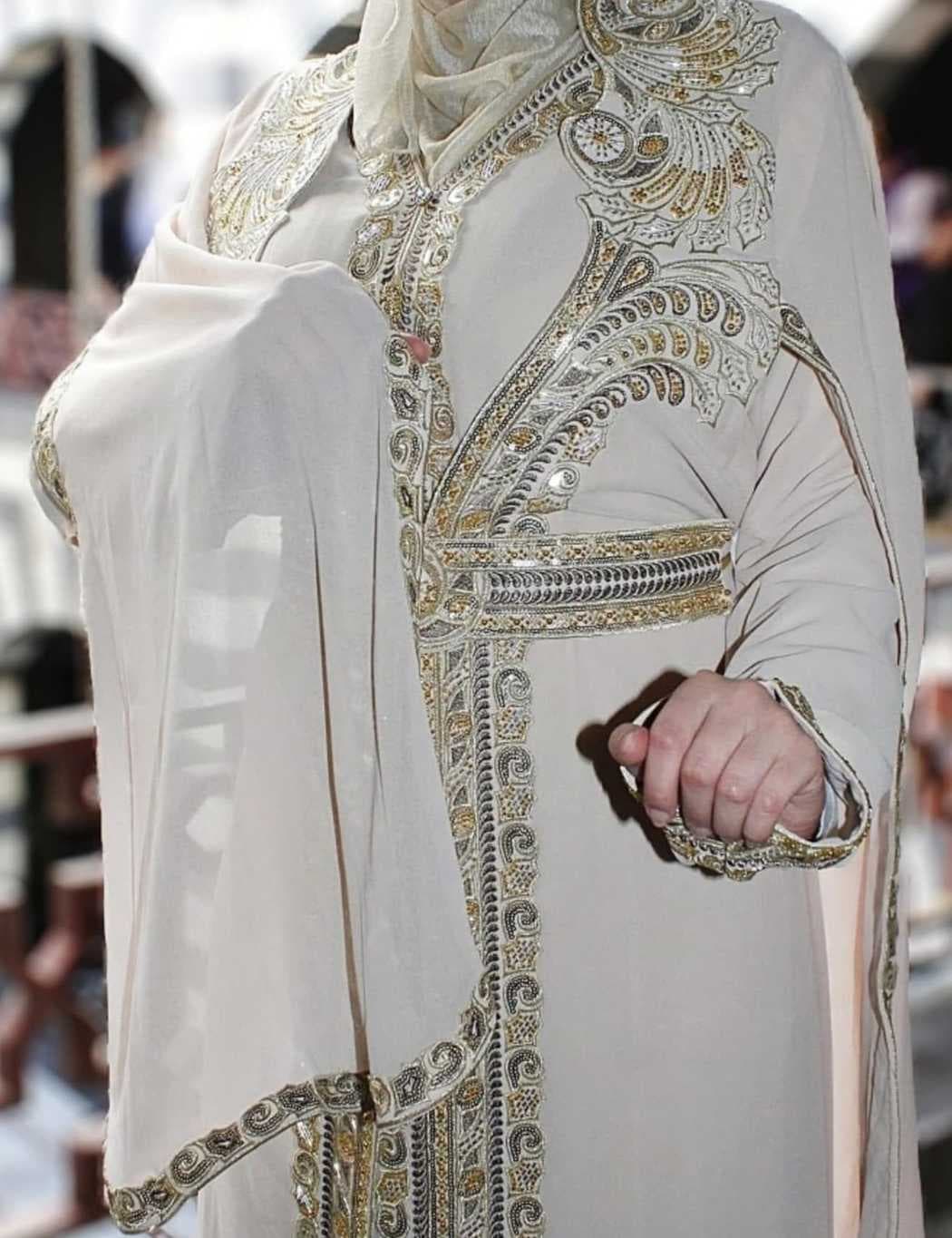 Luxurious oriental caftan Beige  2XL