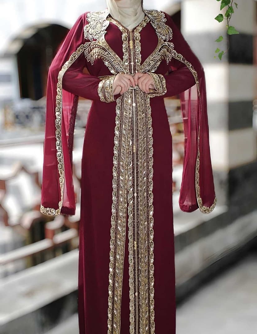 Luxurious oriental caftan burgundy color  2XL