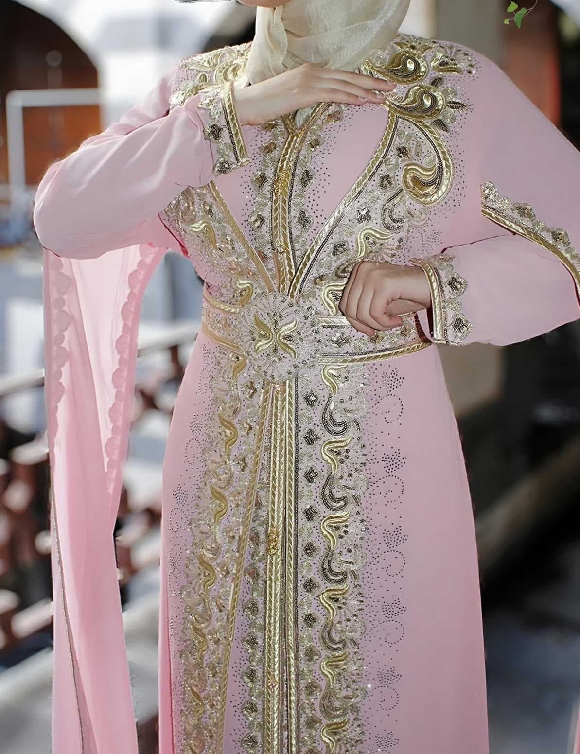 Luxurious oriental caftan Pink  2XL