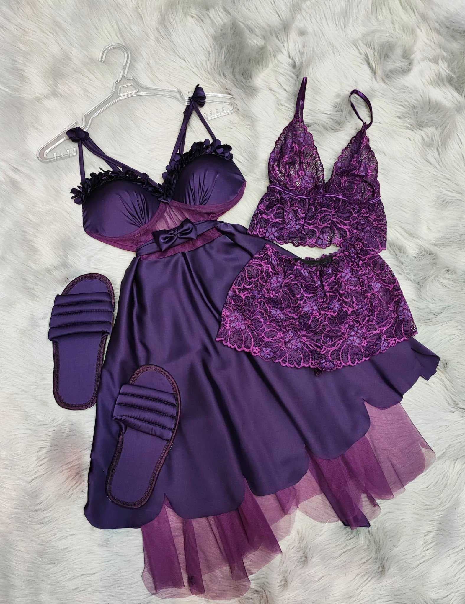A lingerie set purple  44