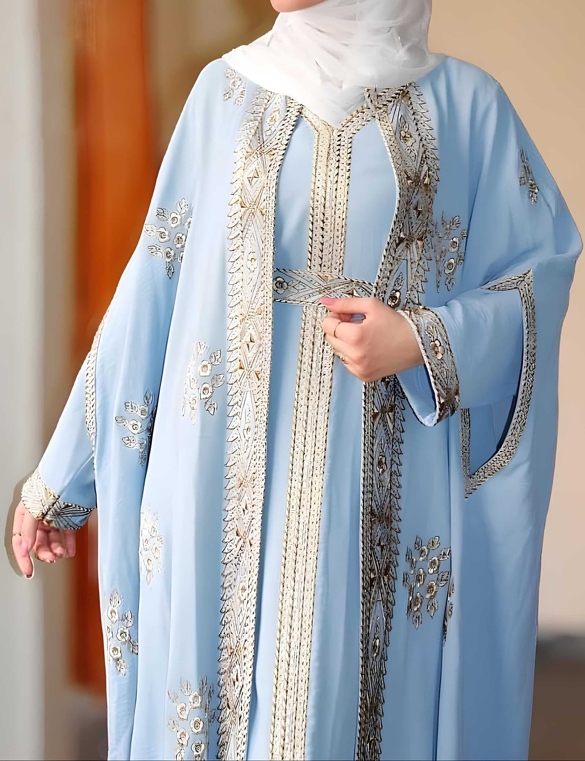 A luxurious abaya Blue  XL