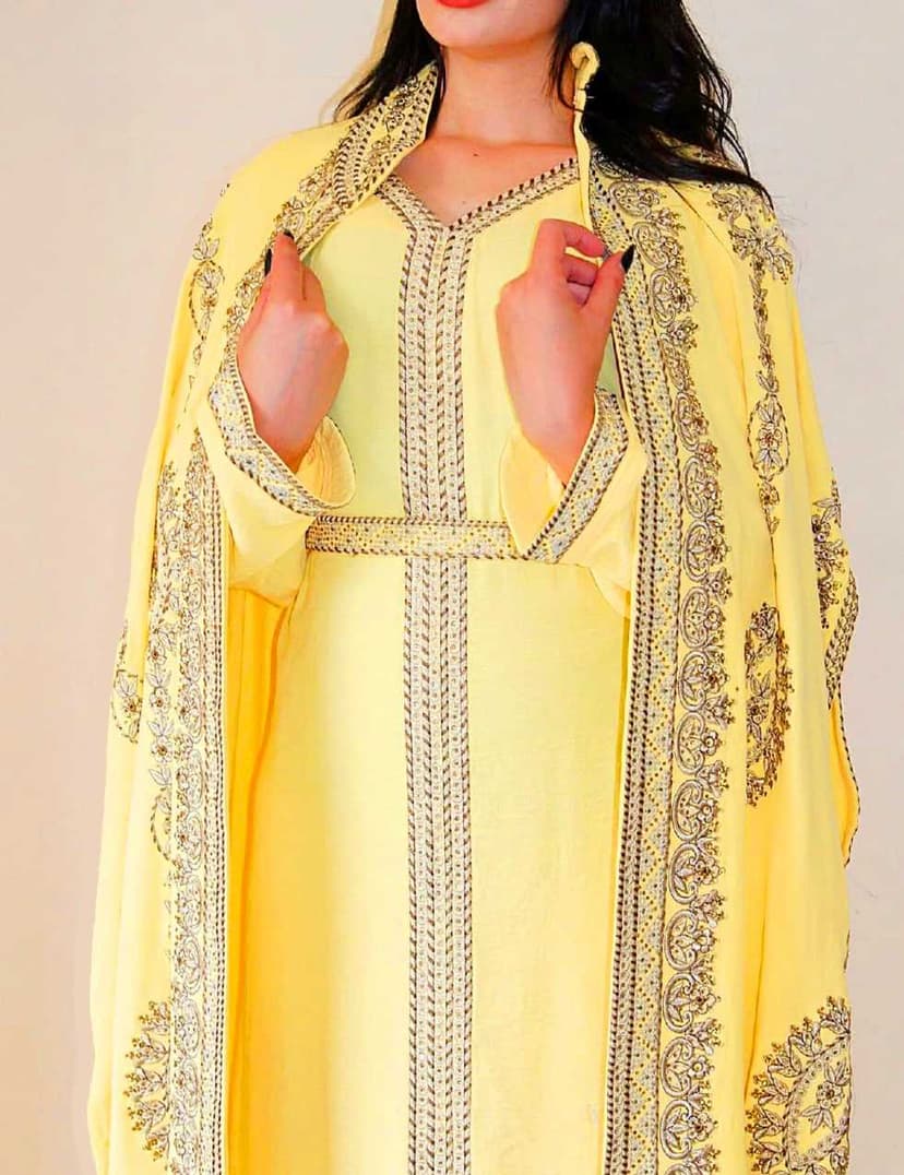 embroidered caftan Yellow  L