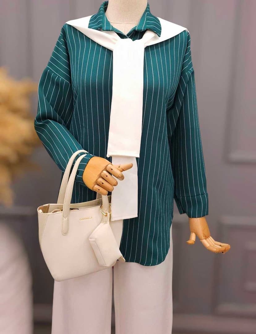 striped set Green  S