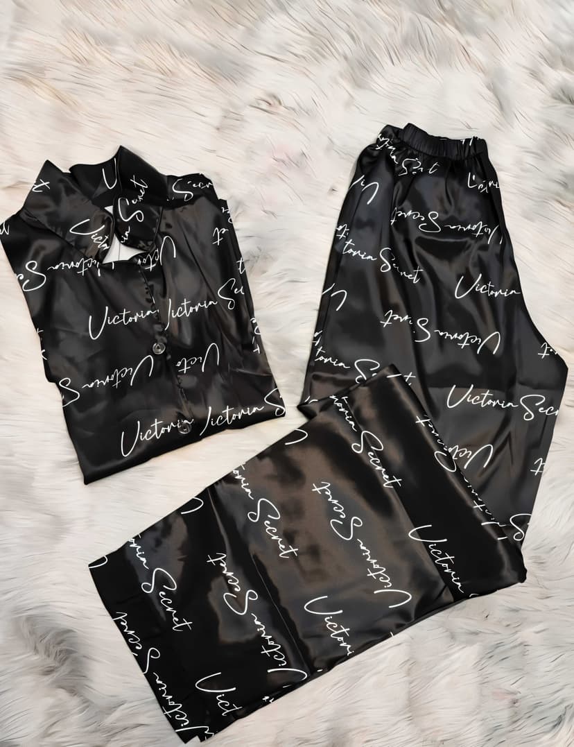 Pajamas satin black  36 - 2