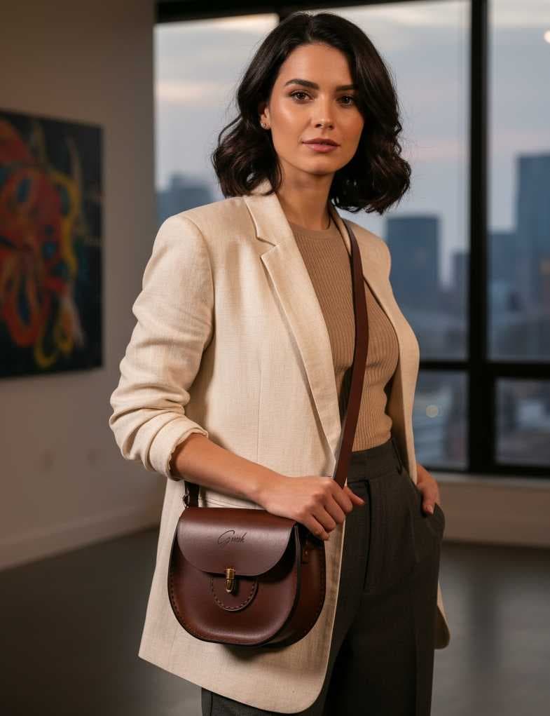 "Marguerite" Leather Saddle Bag – Timeless Elegance, Masterful Craftsmanship - 2