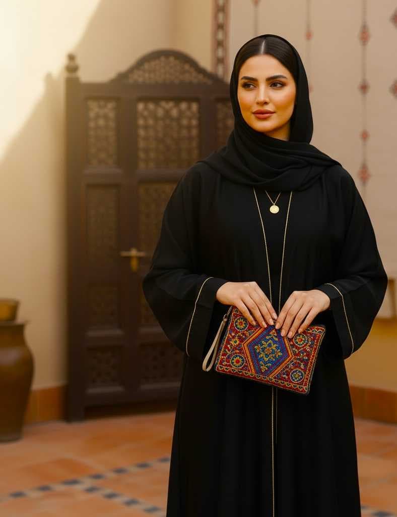 Handcrafted Beaded Clutch with Najdi Patterns