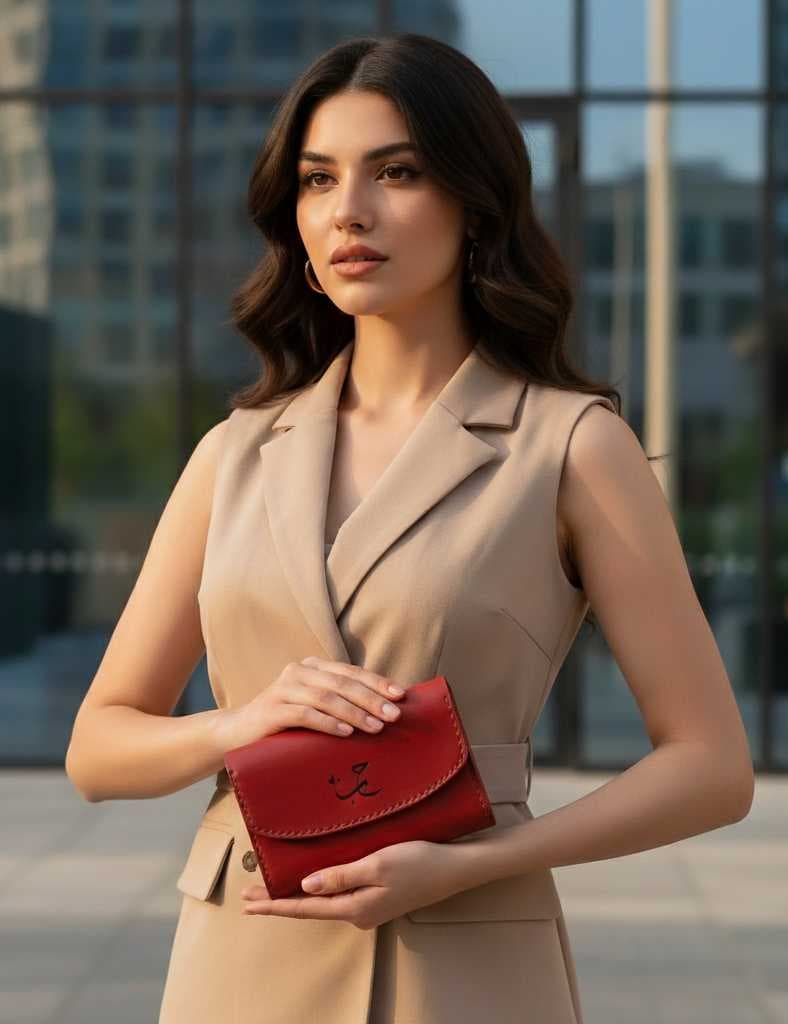 A stylish handmade wallet red
