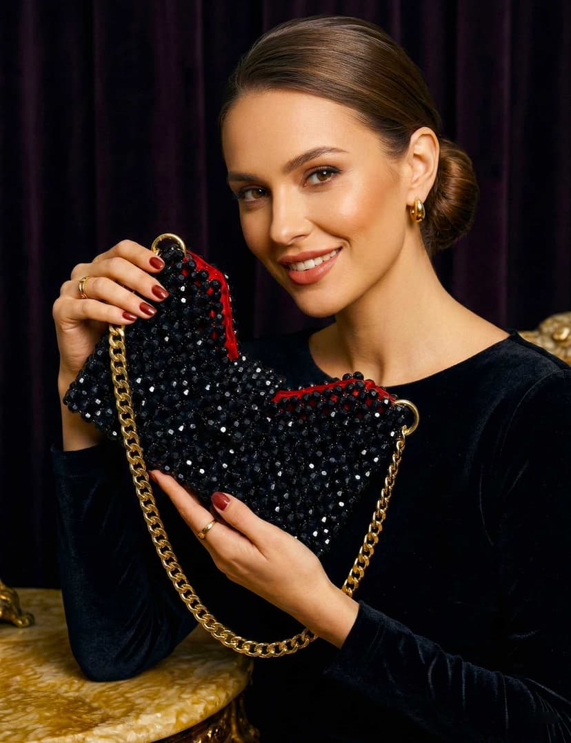 A luxurious acrylic crystal handbag