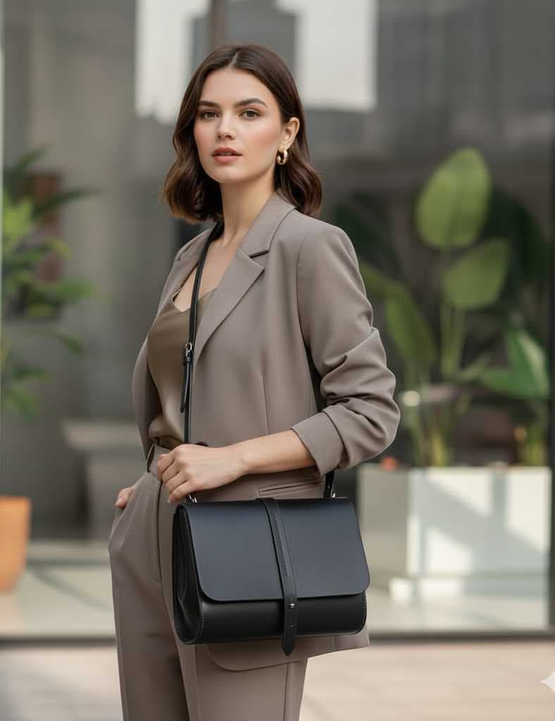 A premium genuine leather black - 2