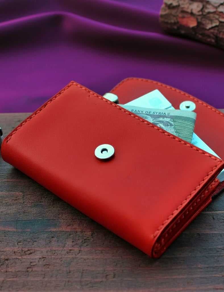 A stylish handmade wallet red