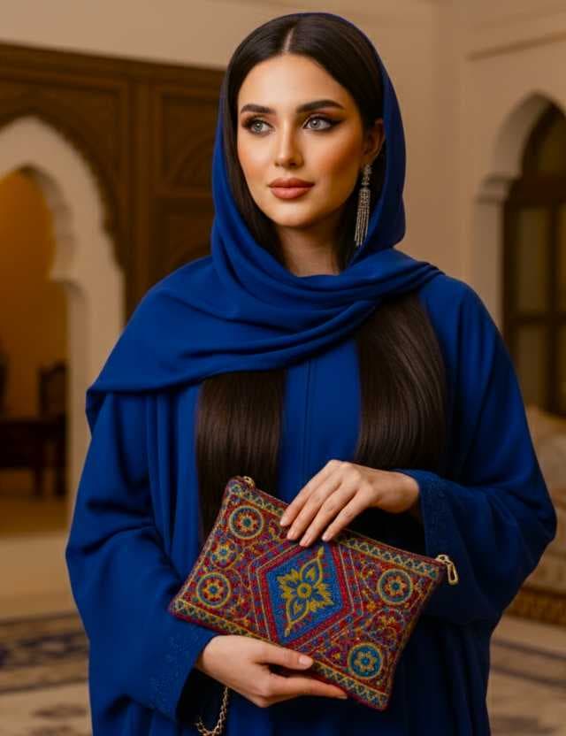 Handcrafted Beaded Clutch Bag with Traditional Najdi Patterns - 2