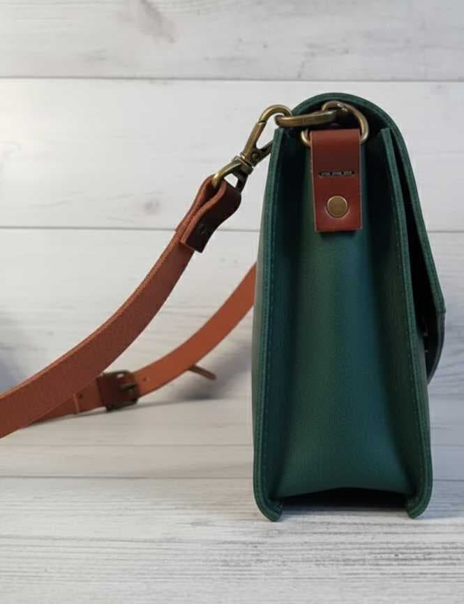 "Knotwork Satchel": Handcrafted Heritage Meets Everyday Elegance. olive