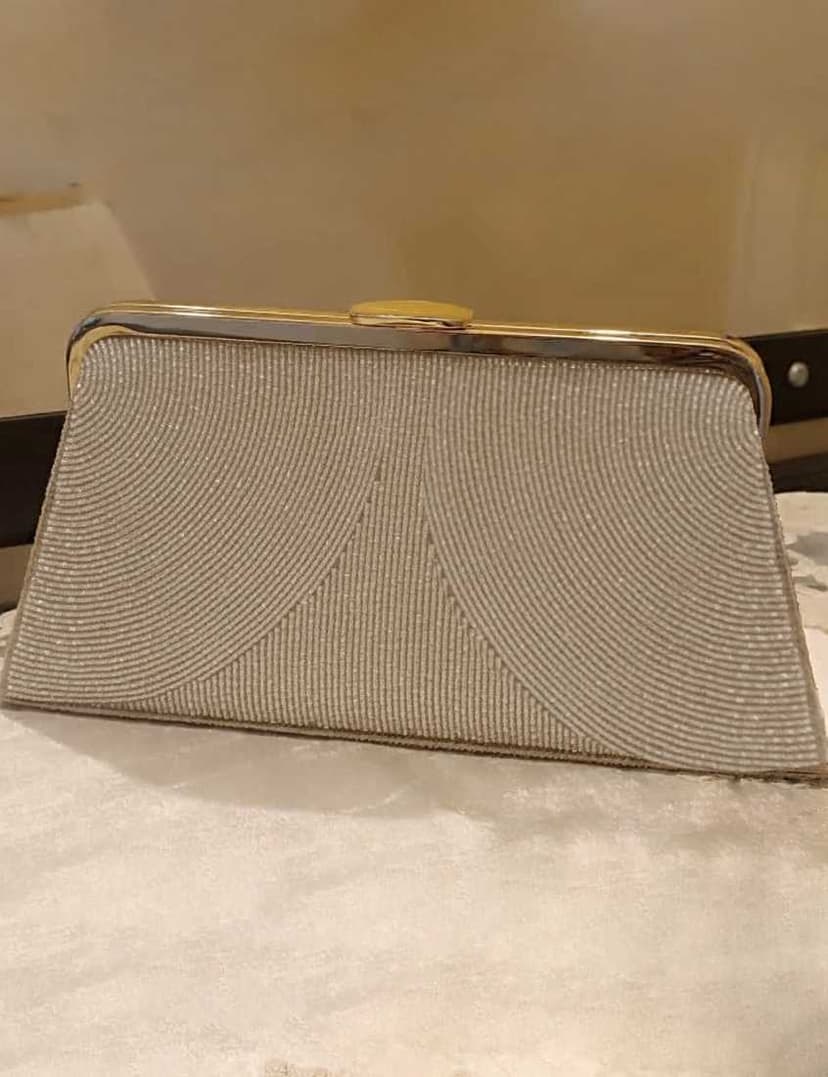 ِAllue framed evening clutch Off-White