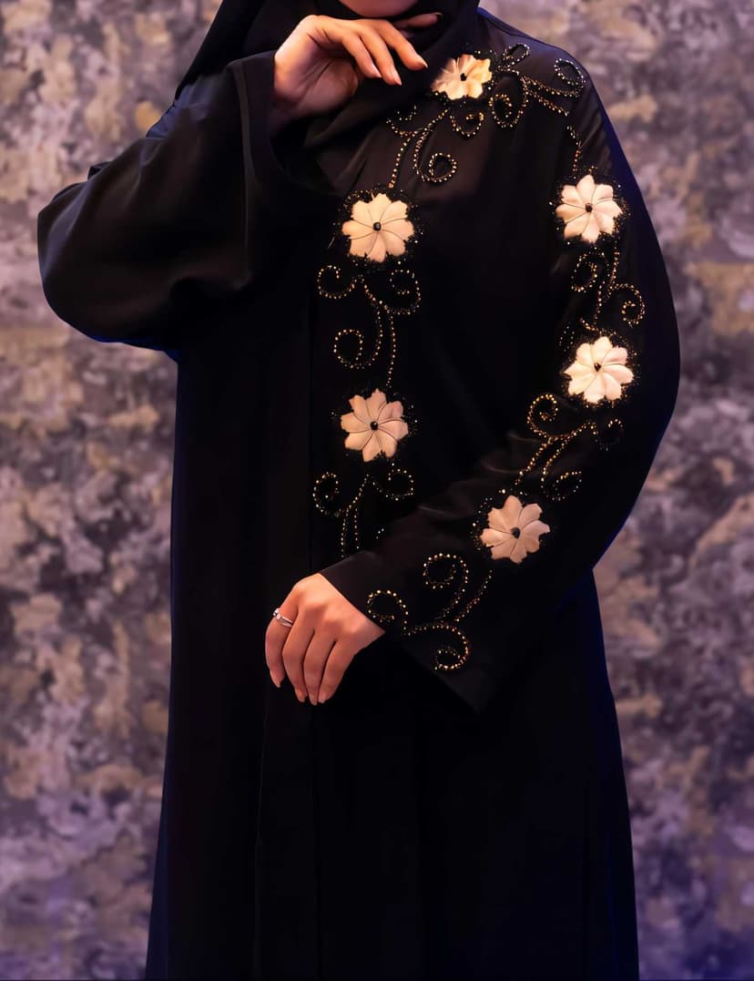 black abaya Beige  M