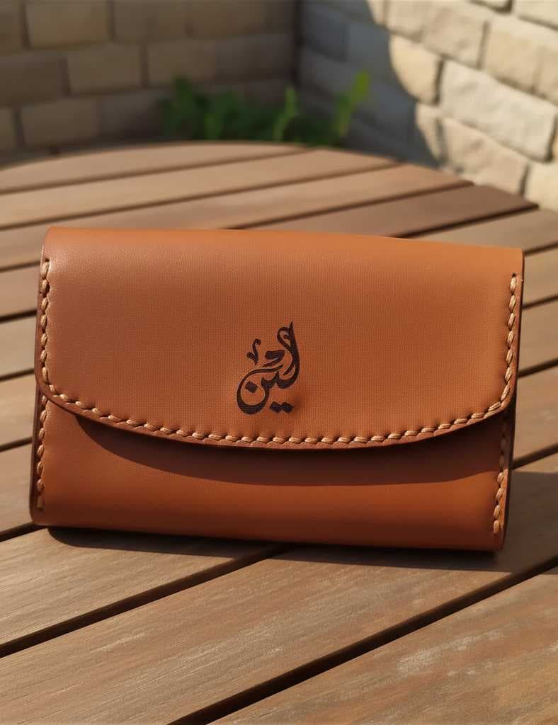 A stylish handmade wallet Light brown