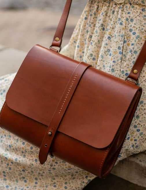 A premium genuine leather brown